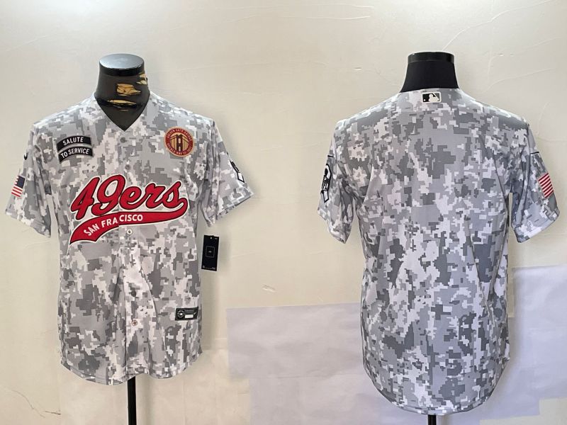 Men San Francisco 49ers Blank Nike Arctic Camo 2024 Salute to Service Limited NFL Jersey style 3